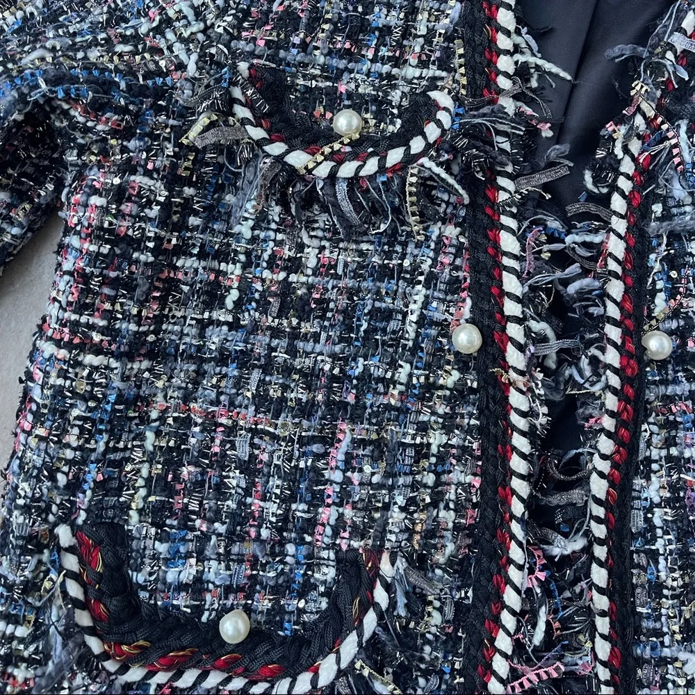 NWOT Chicwish blue tweed  jacket - Picture 5 of 7